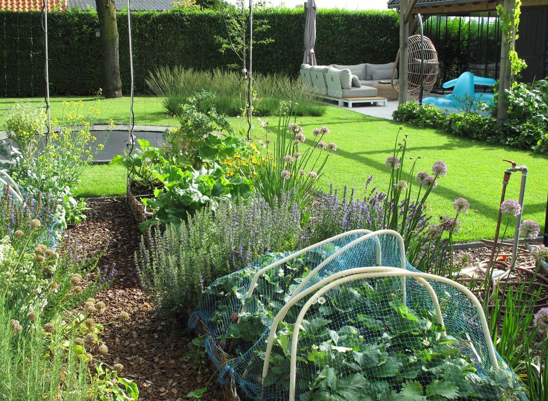 landschaps-tuinontwerp eten uit je tuin in nijmegen van het buitenland met fleurige planten om te eten in de moestuin